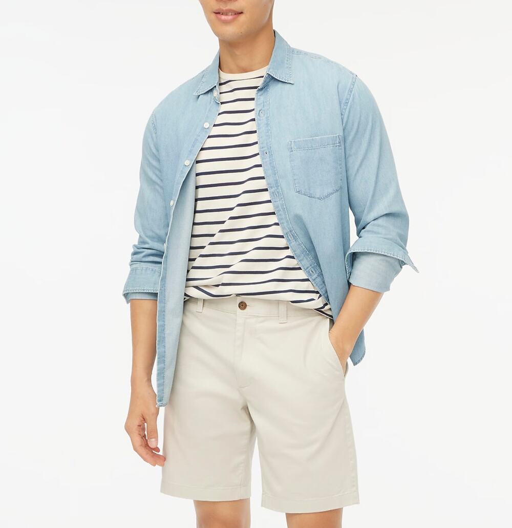 J.Crew 9" Flex Chino Short Mens Stone Beige Classic Preppy Coastal Size 38 NWT